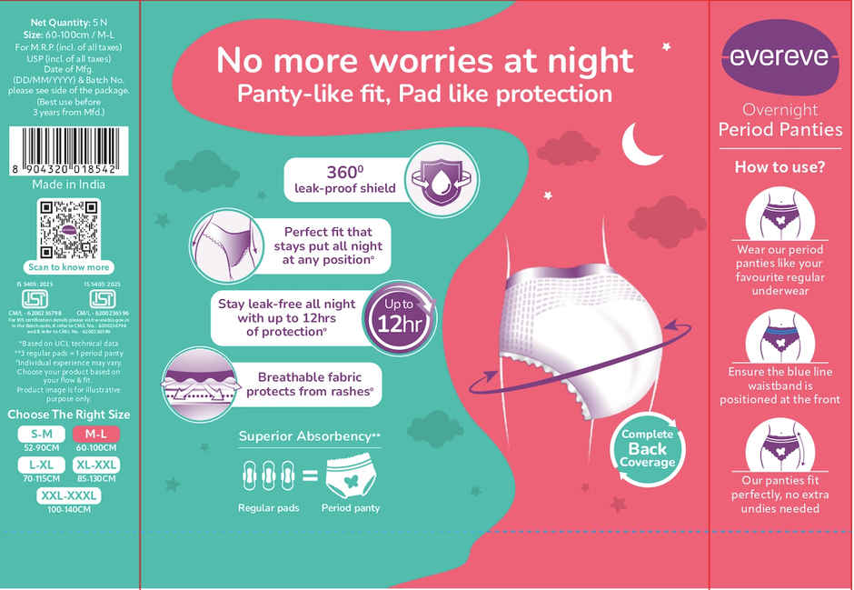 Evereve Overnight Disposable Period Panties | M-L