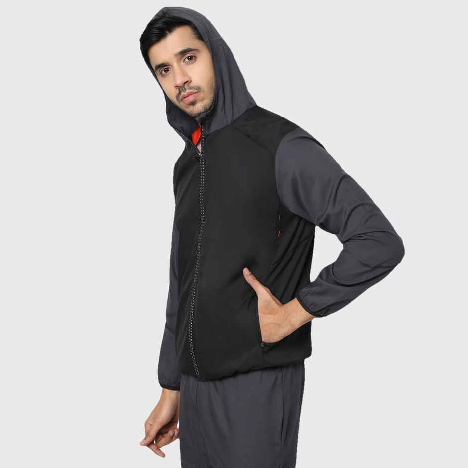 Dida Men's Sports Jacket | Regular Comfortable Stretchable Dry-Fit | Black - 2XL