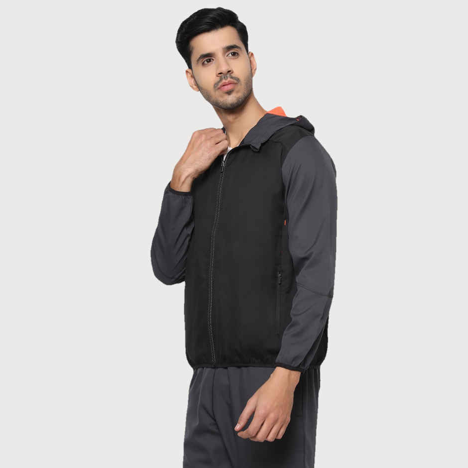 Dida Men's Sports Jacket | Regular Comfortable Stretchable Dry-Fit | Black - 2XL