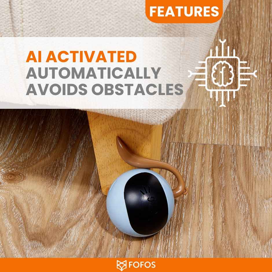 FOFOS Whirli Cat Toy | AI Activated Interactive Toys | 360 Self Rotating |For Kittens and Big Cats