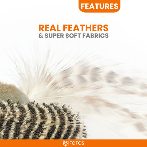 FOFOS Bluebird Cat Toy | Bird Sounds | 3 US Grade Organic Catnip Balls | Cat Toys For All Ages