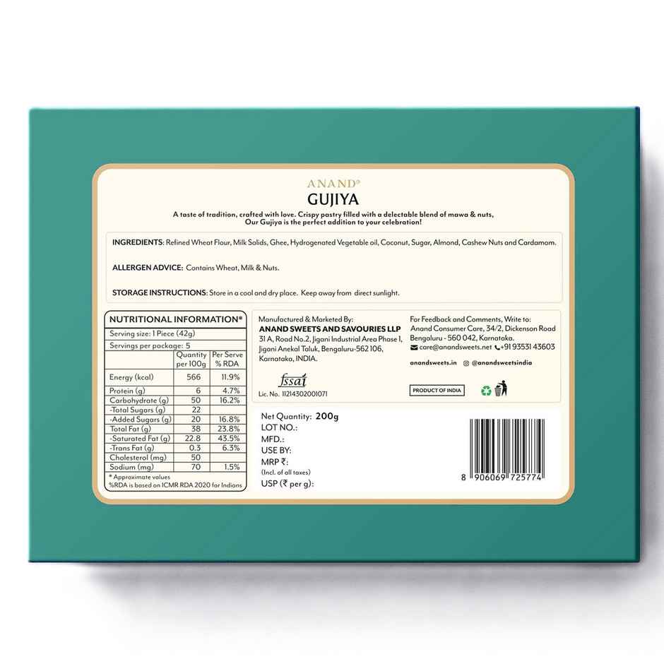 Anand Sweet Fresh Ghee Dry Fruit Gujiya