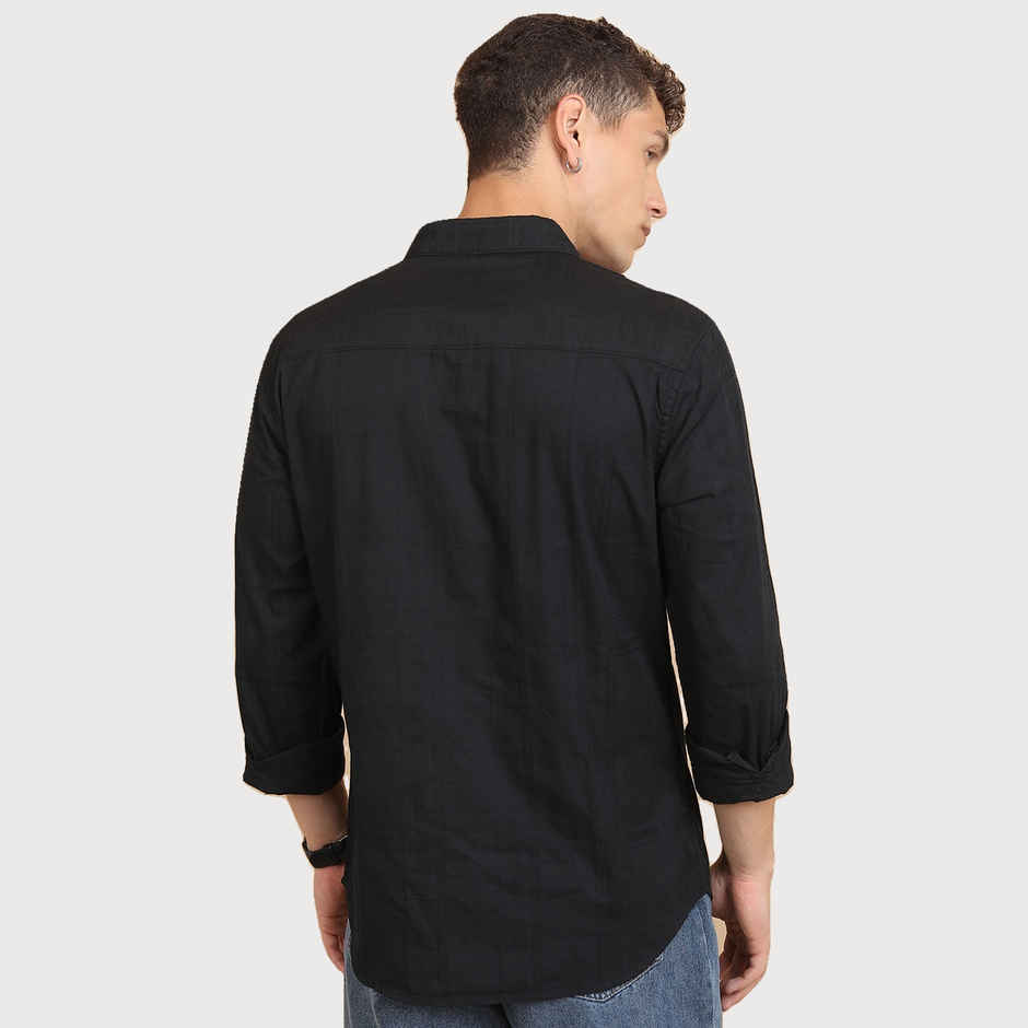 Ketch Men Solid Slim Fit Shirt | Black | XL