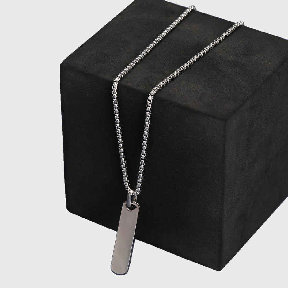 Fashion Frill Men's Bar Pendant Pendant Chain Silver Onesize