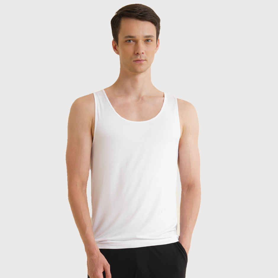 DaMENSCH Men's Vest | Super-Soft Bamboo | White - XL