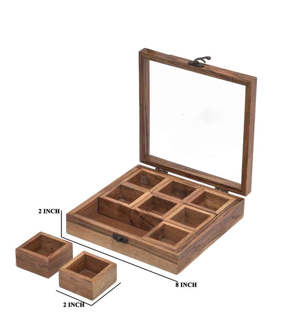 Sanjeev Kapoor by Oggn Acacia Wooden Masala Box