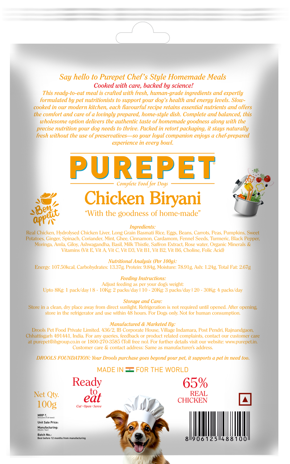 PurePet Chicken Biryani Fresh Dog Food