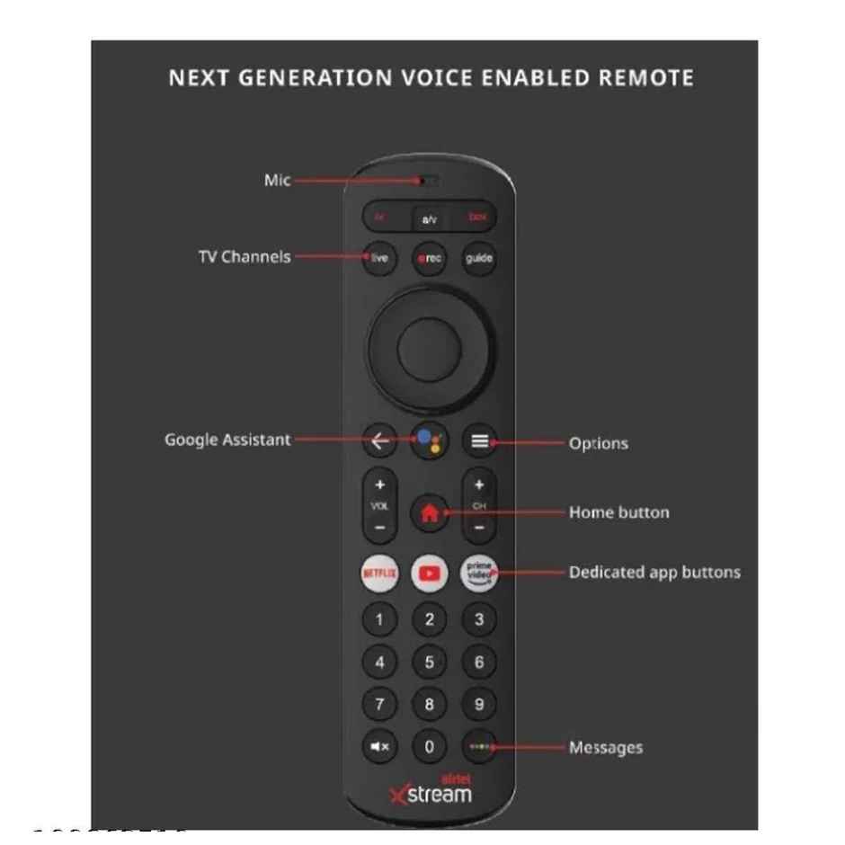 Ailkin Voice Remote for Airtel Xstream Box| Quick Pairing| Universal Compatibility| Black