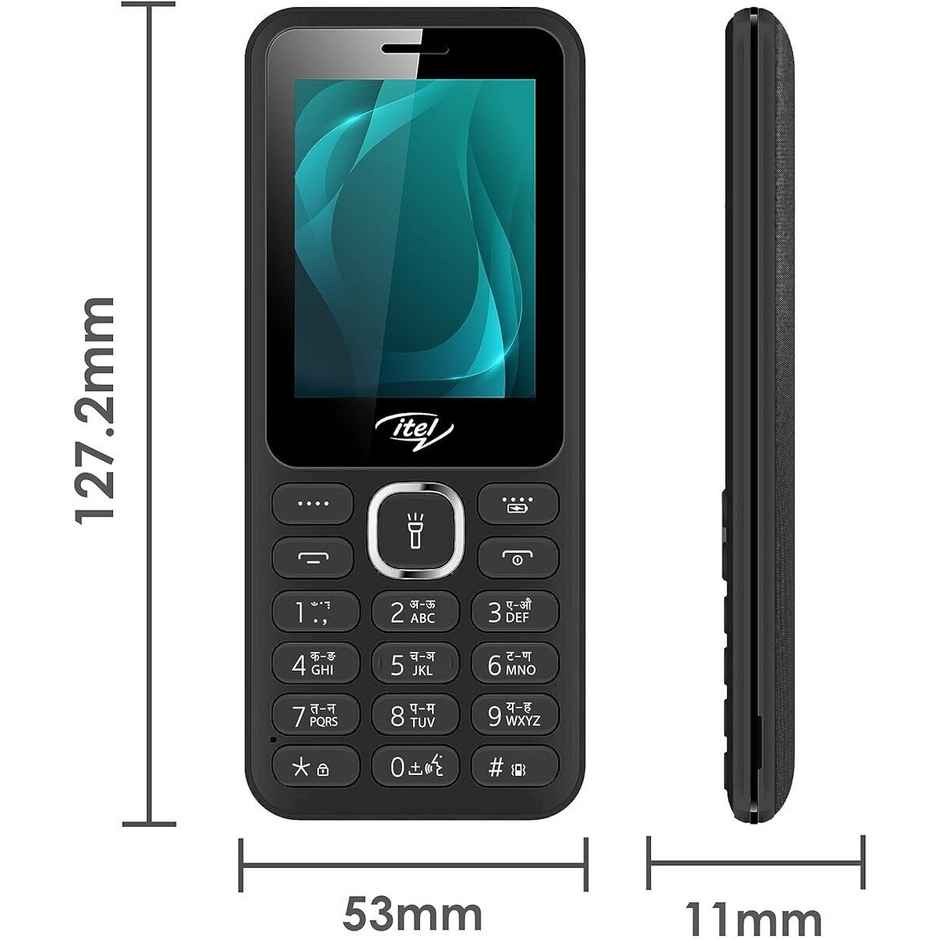 itel it5027 Slim Keypad Mobile | 2.4 inch Display | 1200 mAh Battery | Type C Charging | Black