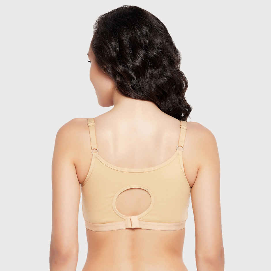 Clovia Women Lightly Padded Non-Wired Full Figure Feeding Bra - Cotton Rich | Nude | 40B