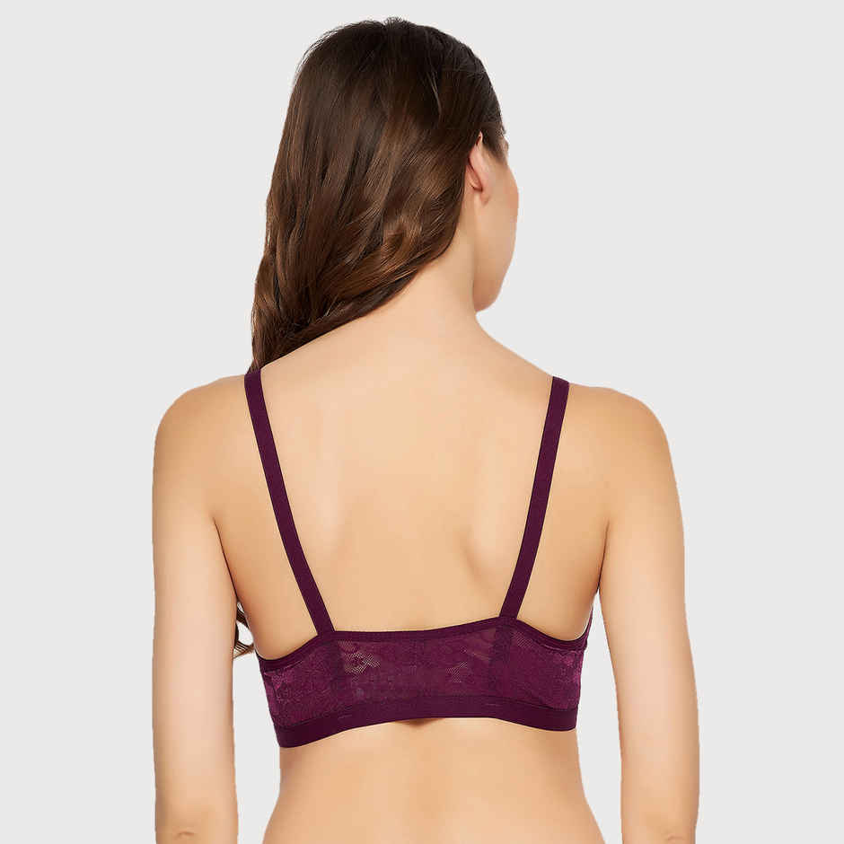 Clovia Women Non-Padded Non-Wired Spacer Cup Front Open Figure Bra - Cotton Rich | Purple | 36B