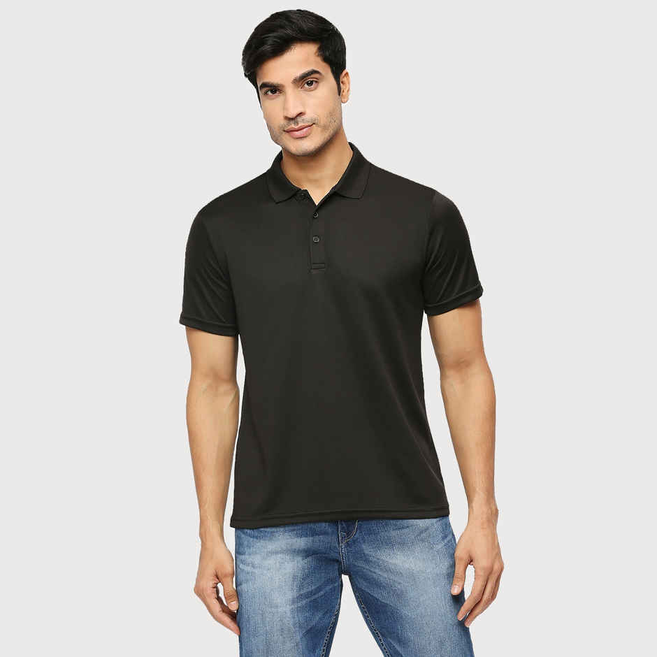 Playr Men's Adult Training Method Polo 100% Polyester for All Season | Black | S