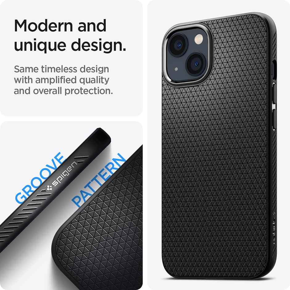 Spigen Liquid Air Back Cover Case Compatible with iPhone 13 (TPU | Matte Black)
