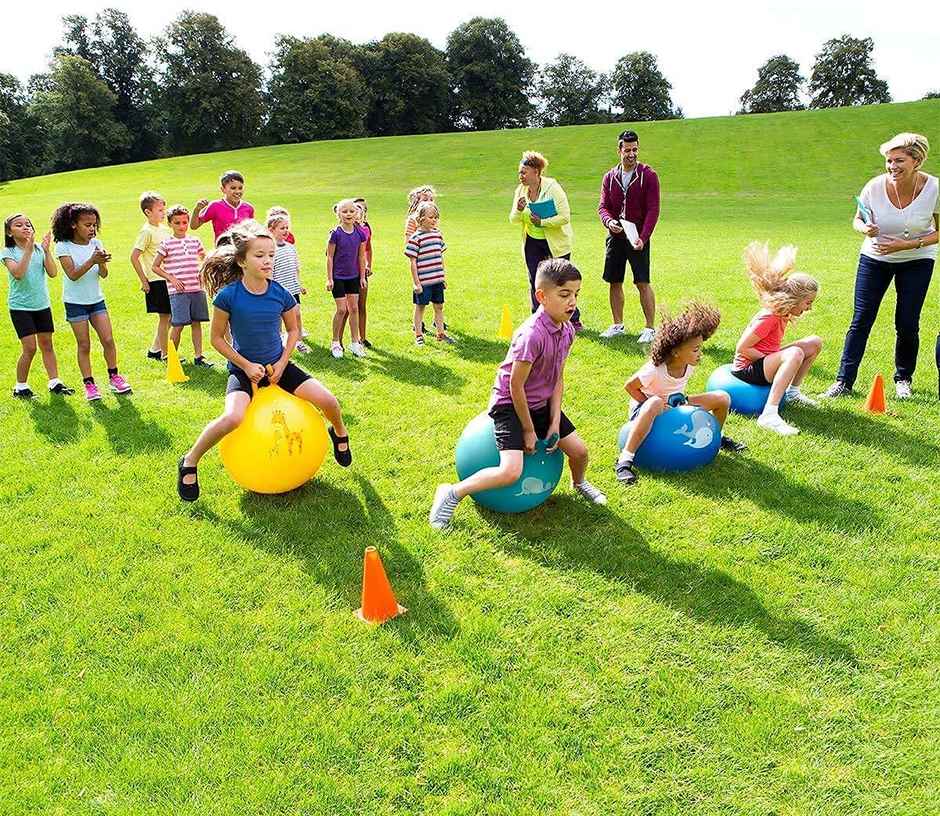 Storio 56 cm Sit and Bounce Hop Ball | Rubber Jumping Ball for Kids