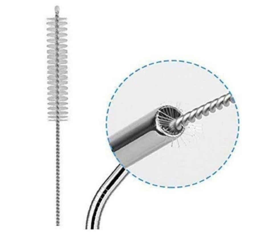 Soham Housewares Reusable Stainless Steel Straw With Cleaning Brush- Long Metal Straws For Drinking