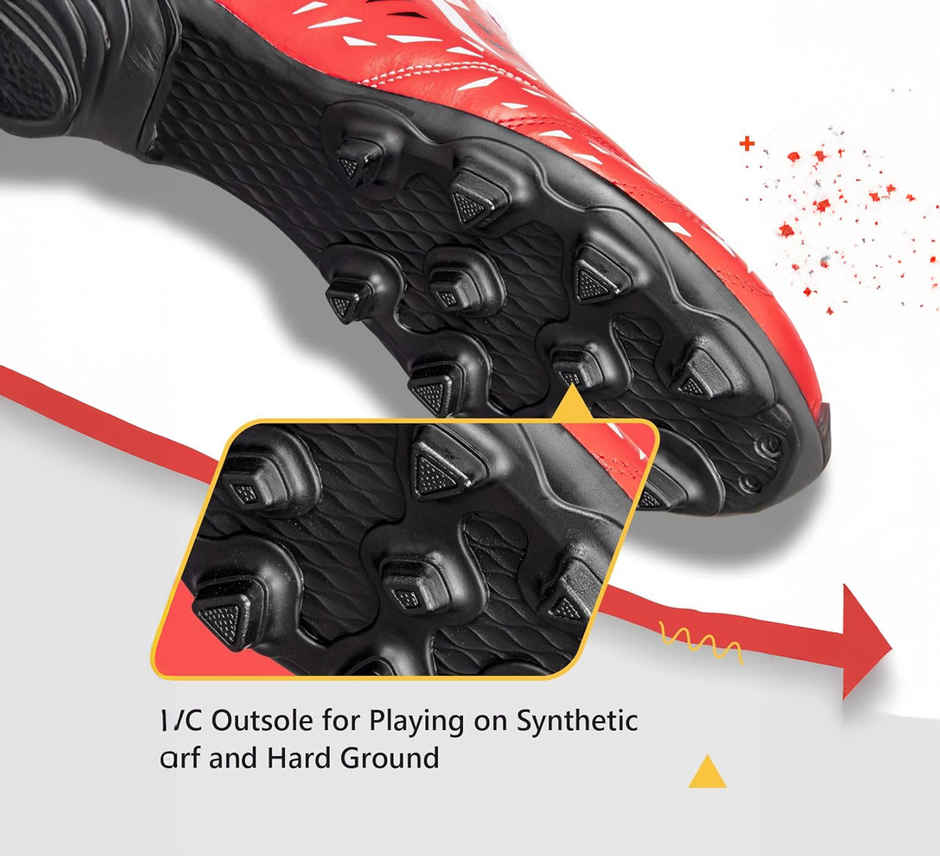 Vector X Titan Football Shoes For Mens Sports And Athletic | Red Size - 7