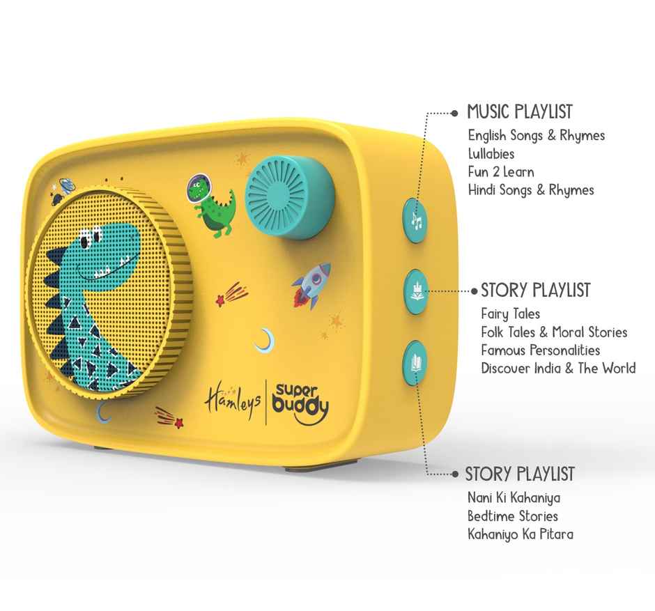 Super Buddy Curio Dino S11 Speaker With 900+ Stories, Rhymes &Songs With Voice Recording, Bluetooth