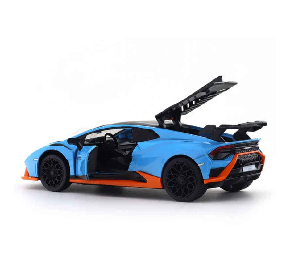 MSZ Licensed 1:24 Lamborghini Huracan STO Diecast Model Car Blue