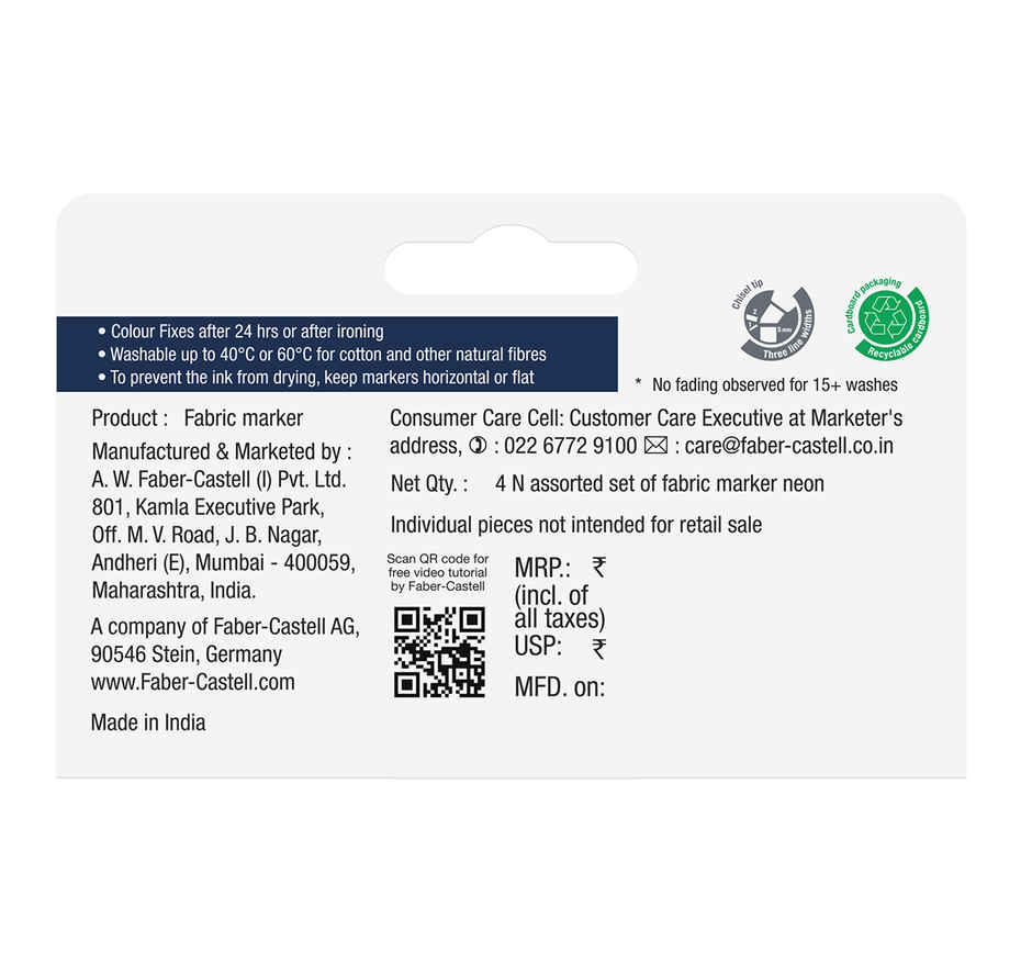 Faber-Castell Creative Studio Fabric Marker | Neon