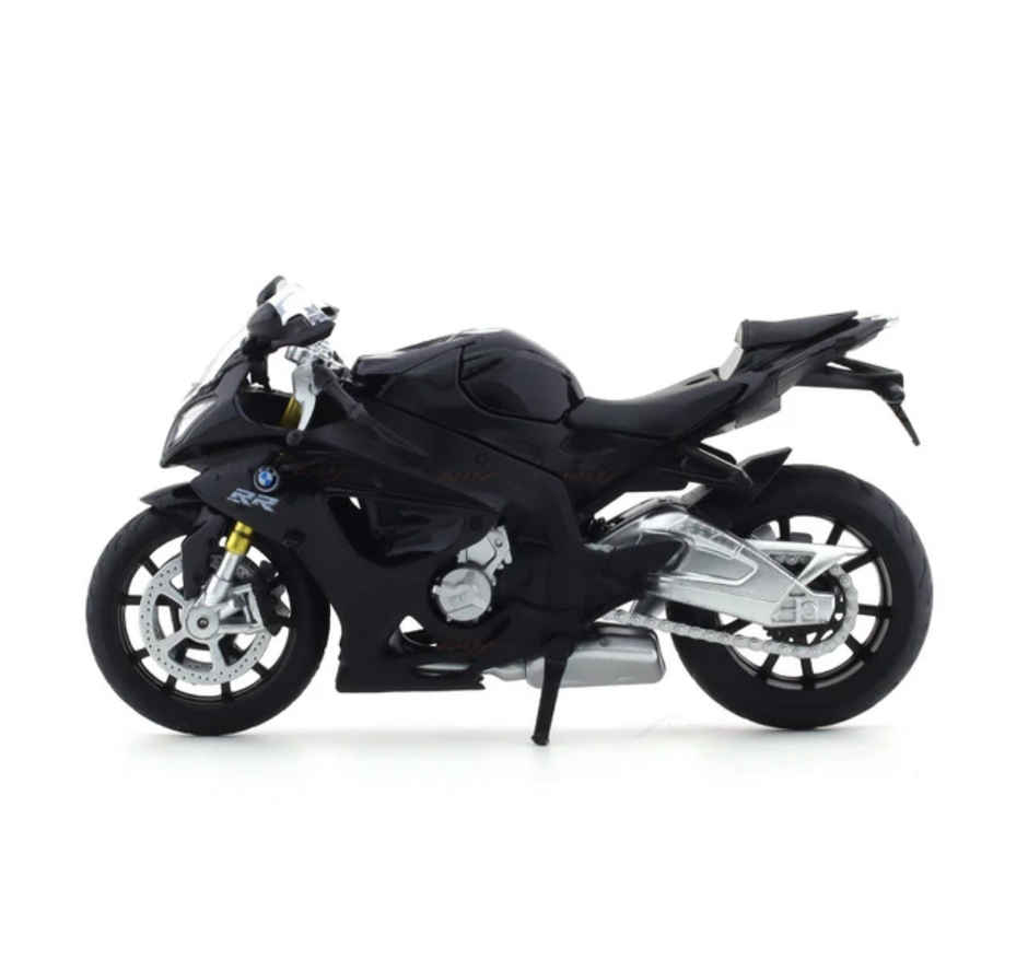 MSZ Licensed BMW S1000 RR Diecast Model Bike Black 1:12 Scale Collectible Toy