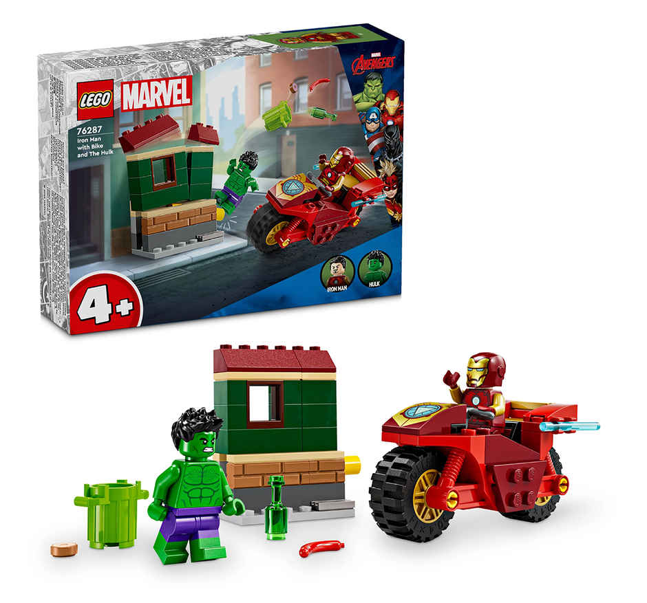 LEGO Marvel Iron Man with Bike and The Hulk Playset 76287 - 4Y+