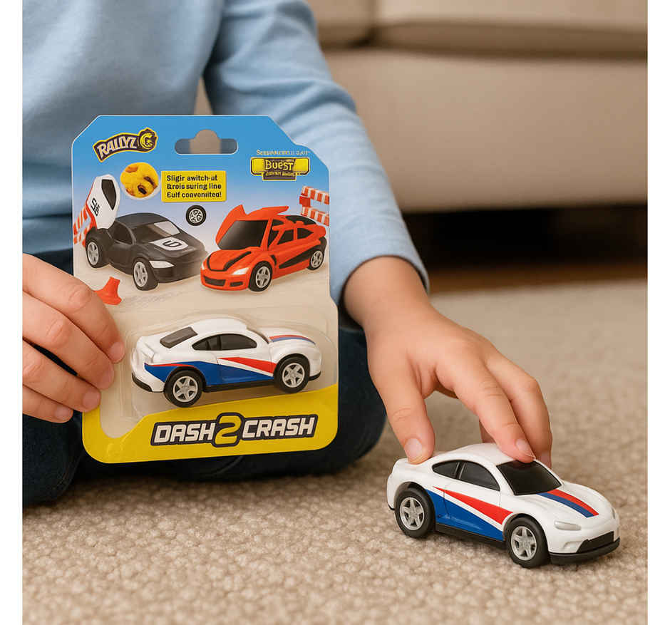 Hamleys Ralleyz Dash 2 Crash Pull Back & Go Action Car, White