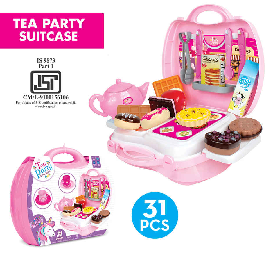 ITOYS Unicorn Tea Party Suitcase Kitchen Play Set