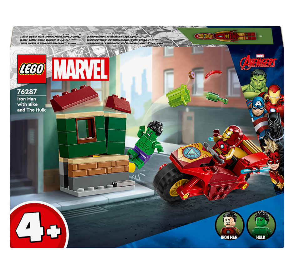 LEGO Marvel Iron Man with Bike and The Hulk Playset 76287 - 4Y+