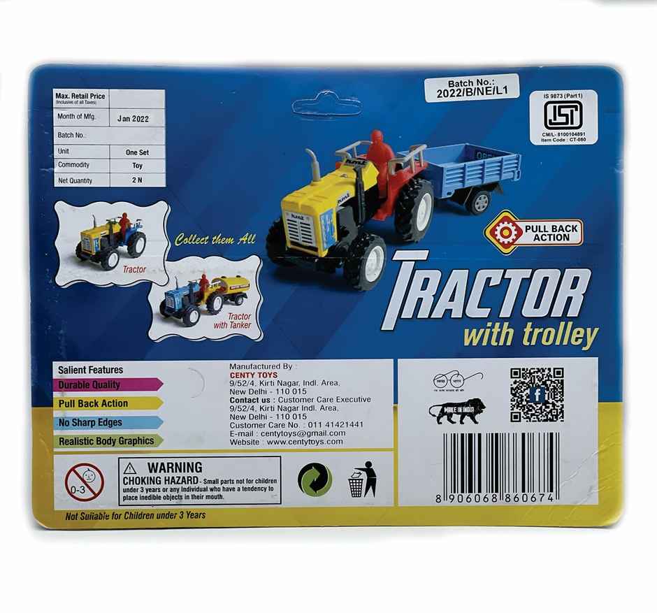 Centy Tractor with Trolley (Colour May Vary)
