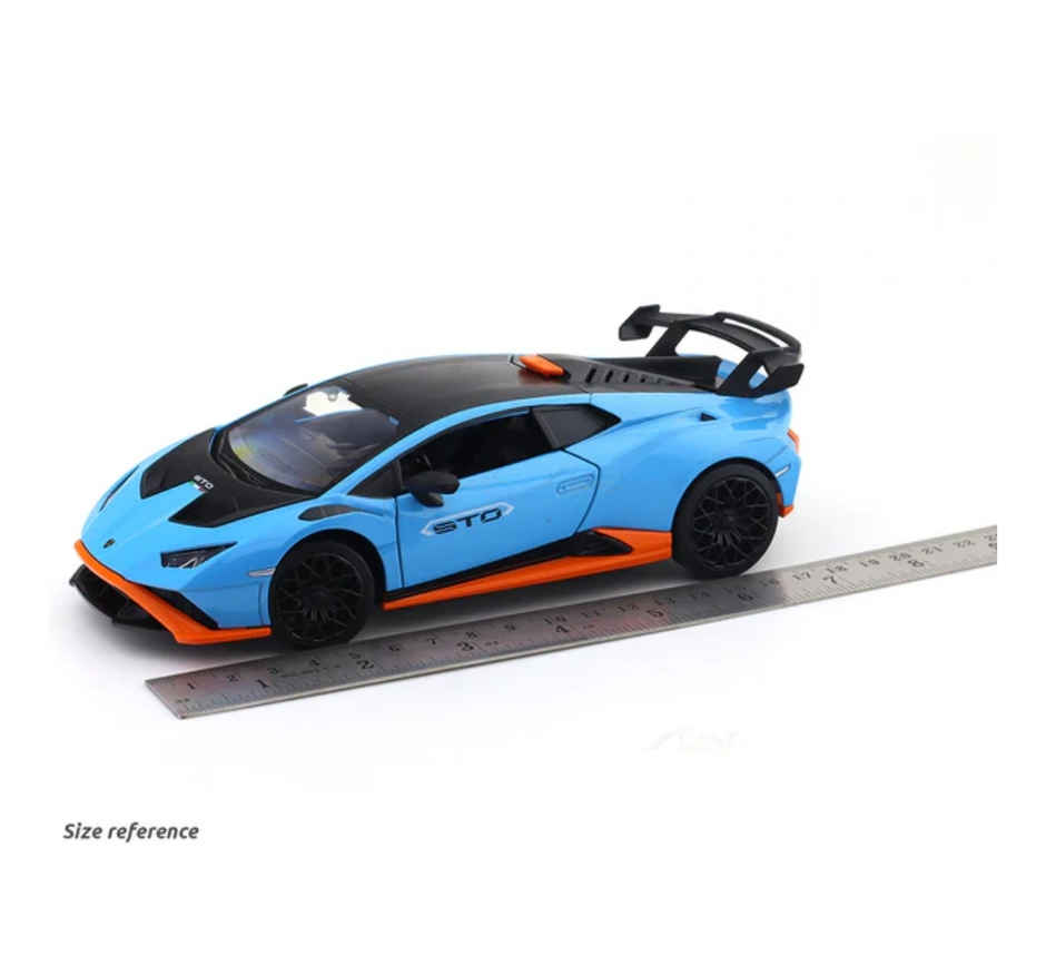 MSZ Licensed 1:24 Lamborghini Huracan STO Diecast Model Car Blue