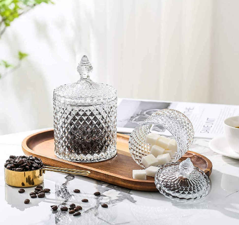 Soham Housewares Green Apple 4.3 " Inch Glass Big Candy Jar-Single- Tg1030-5.5