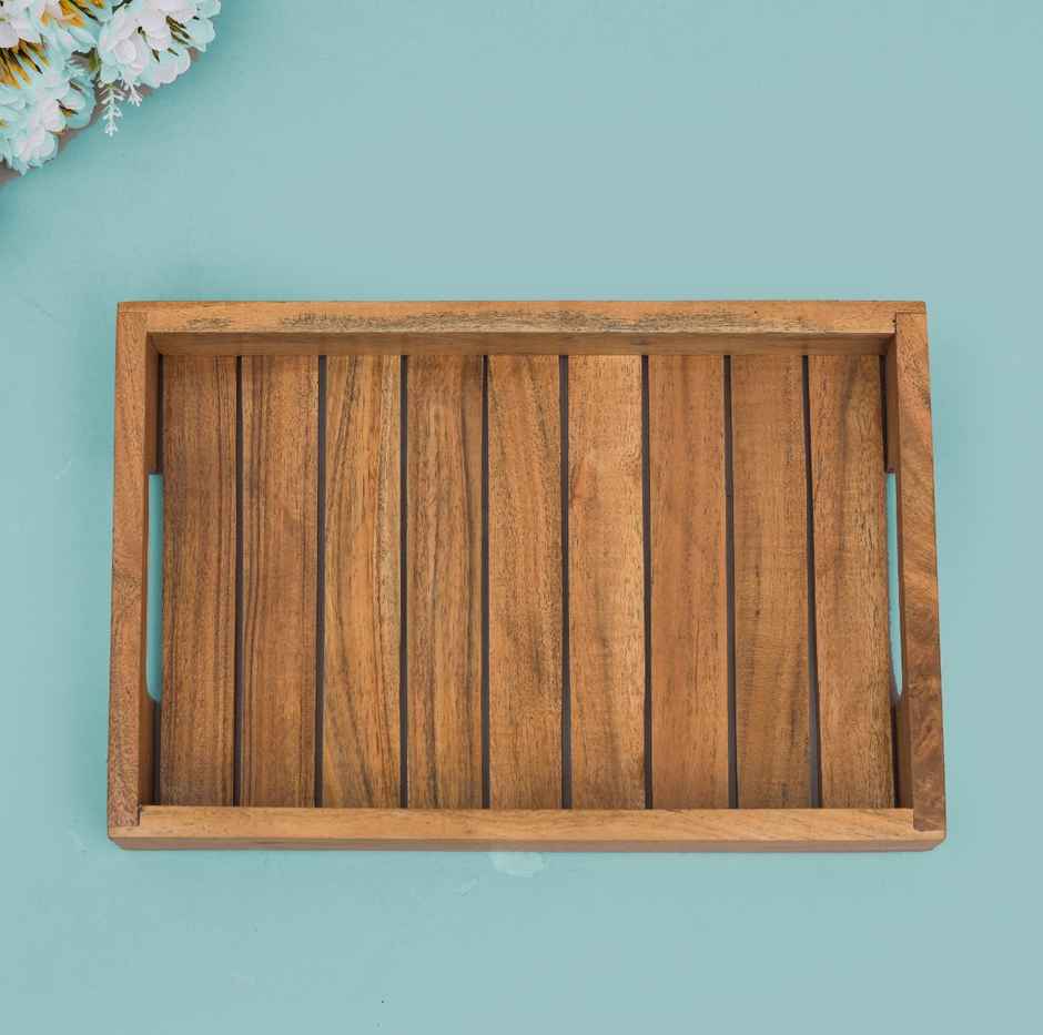 Sanjeev Kapoor by Oggn Wooden Jali Plain Tray 14x9