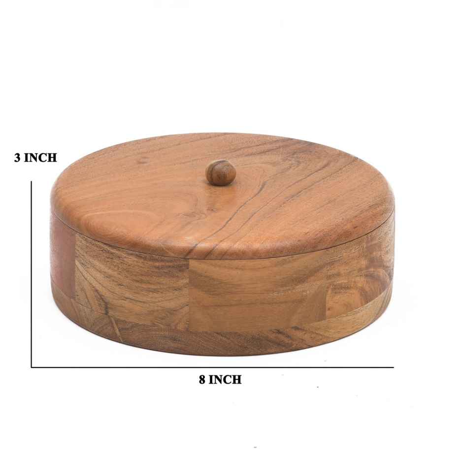 Sanjeev Kapoor by Oggn Acacia Wooden Round Roti Dabba