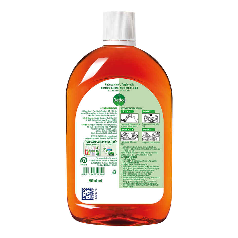 Dettol Antiseptic Liquid for First Aid, Surface Disinfection and Personal Hygiene