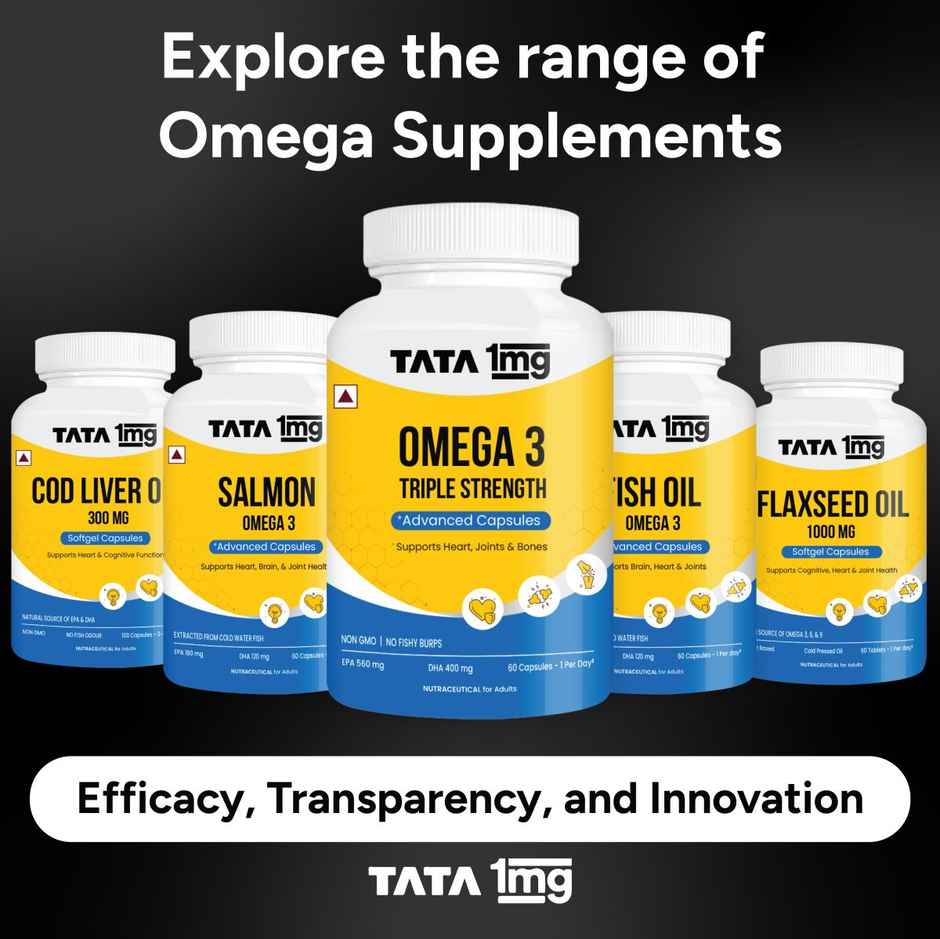 Tata 1mg Triple Strength Omega 3 Fish Oil Capsules Pack Of 60