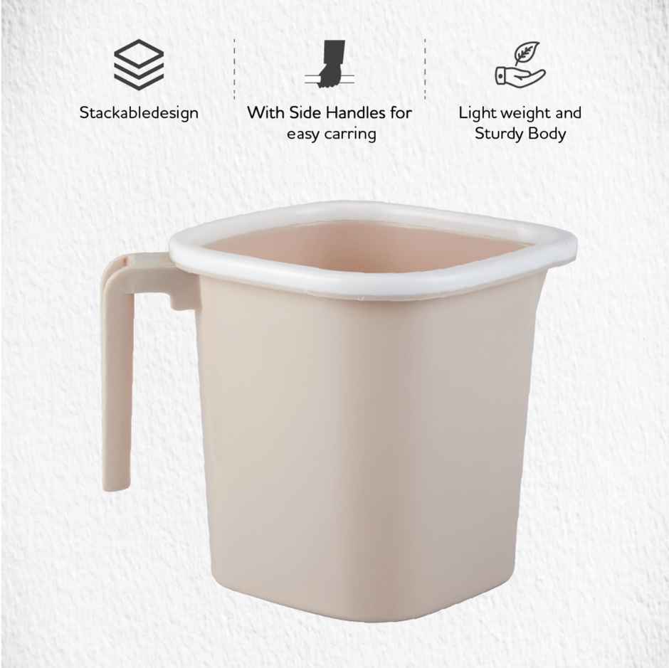 Ratan Plasticware Premia Bath Mug | 1.5 L | Desert Rose | Pack Of 1