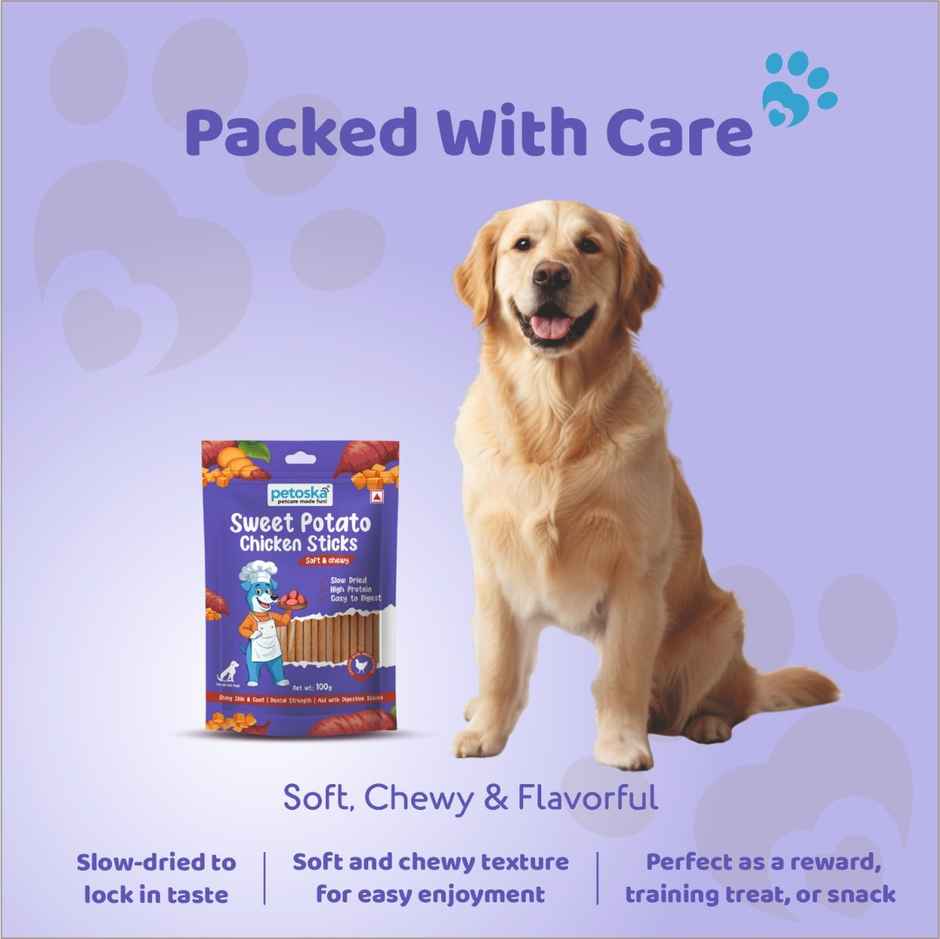 Petoska Dog Treats Sweet Potato Chicken Sticks