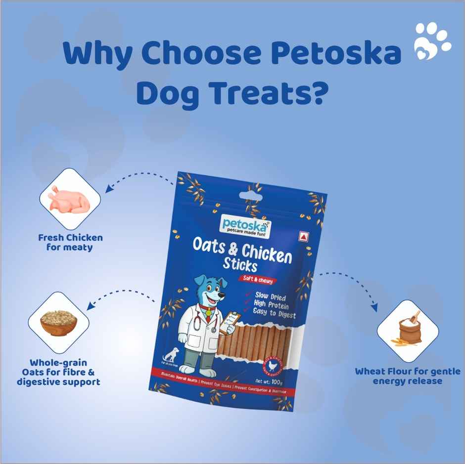 Petoska Dog Treats Chicken Oats Sticks Combo