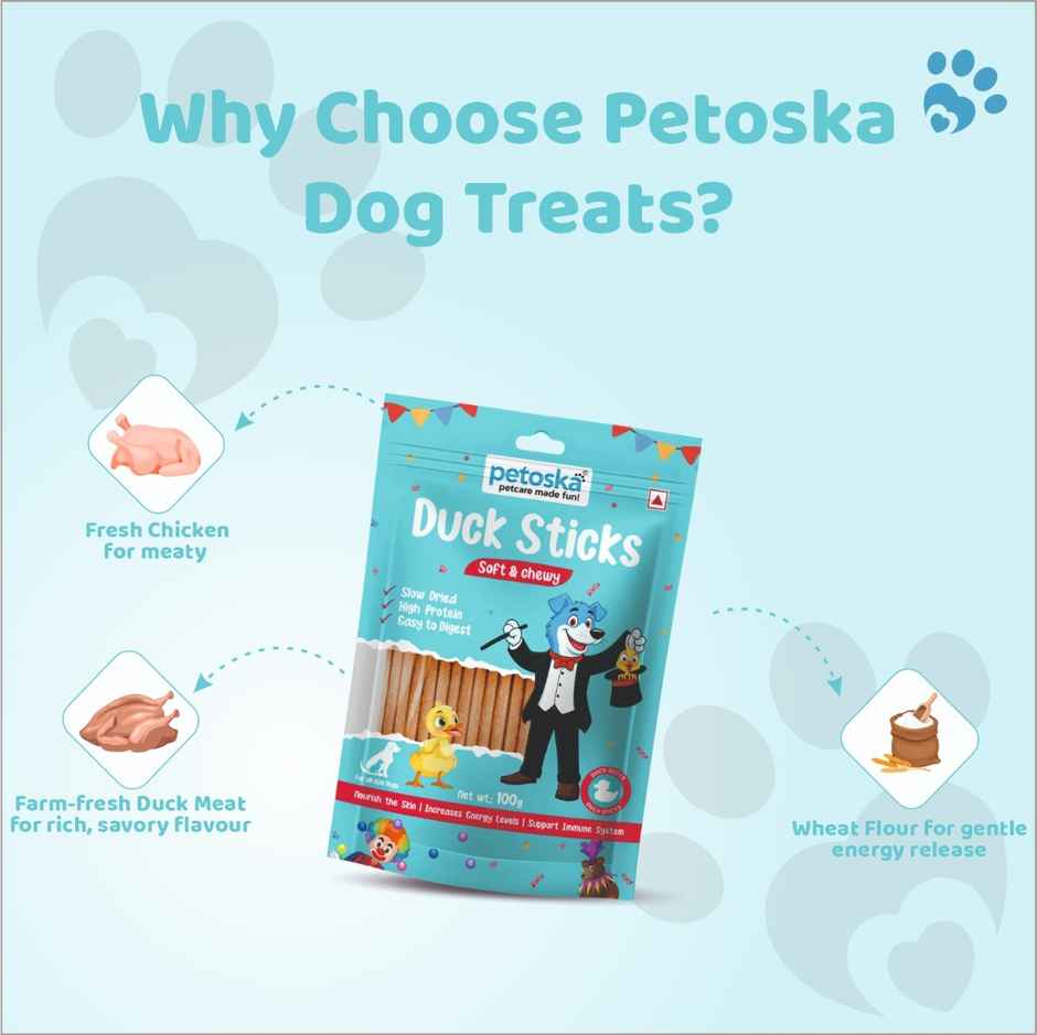 Petoska Dog Treats Duck Sticks