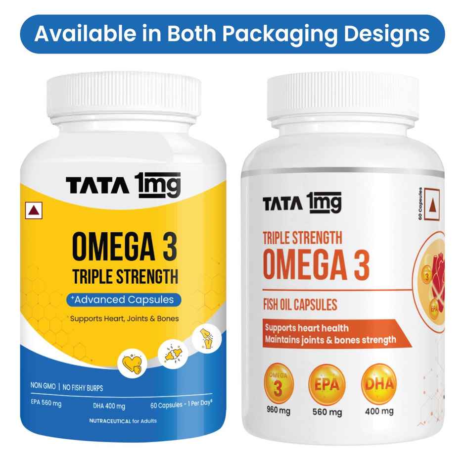 Tata 1mg Triple Strength Omega 3 Fish Oil Capsules Pack Of 60