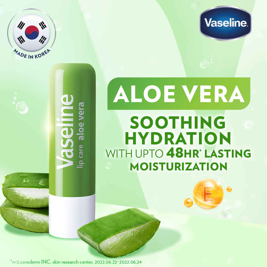 Vaseline Lip Care Aloe Vera Lip Balm with Aloe Extract & Petroleum Jelly