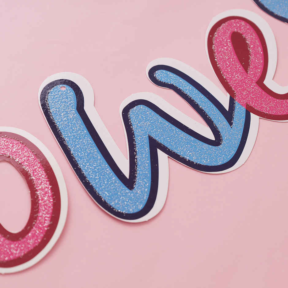 Baby Shower Glitter UV Gold Banner | Propcon