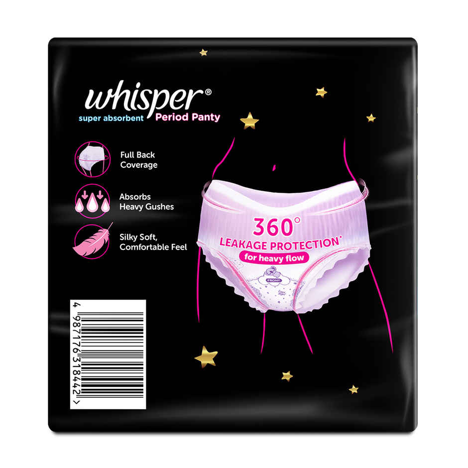 Whisper Super Absorbent Period Panties | M-L Combo   