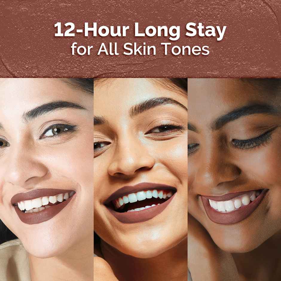 Mamaearth Moisture Matte Longstay Lipstick With Avocado Oil & Vitamin E 09 Espresso Brown