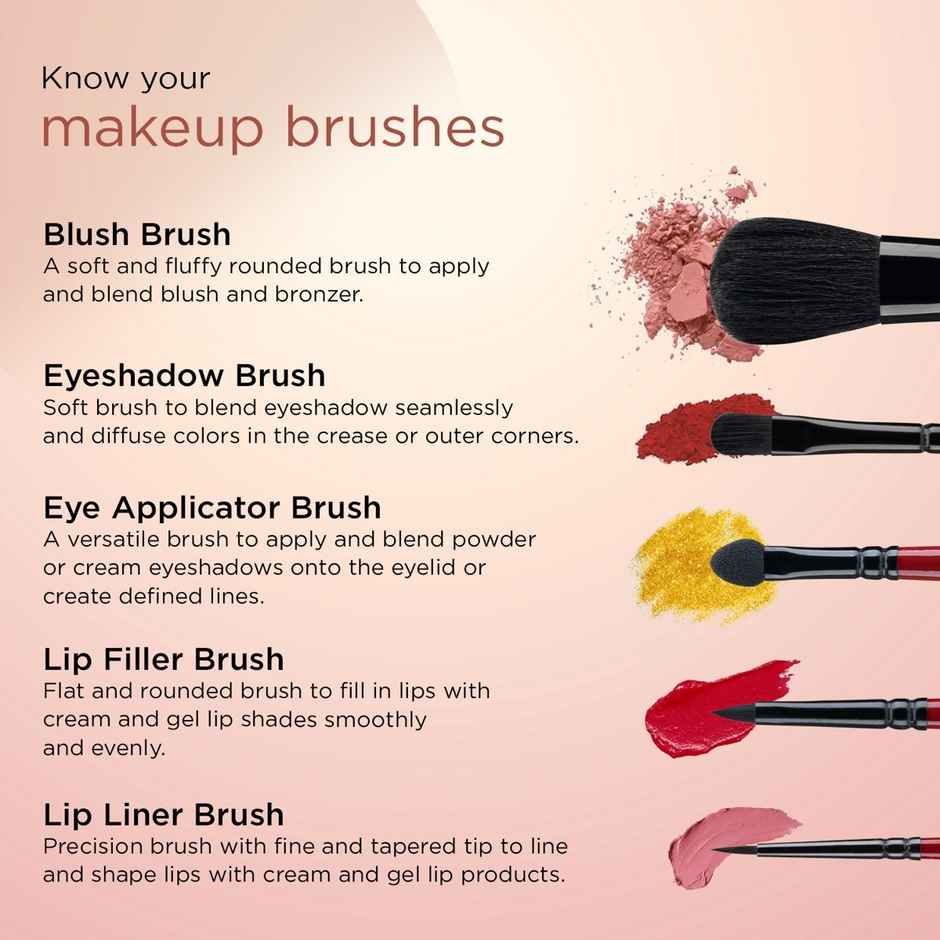 VEGA Set Of 5 Makeup Brush Applicator For Women Ideal Face | Eye & Lip Brush | Rv-05