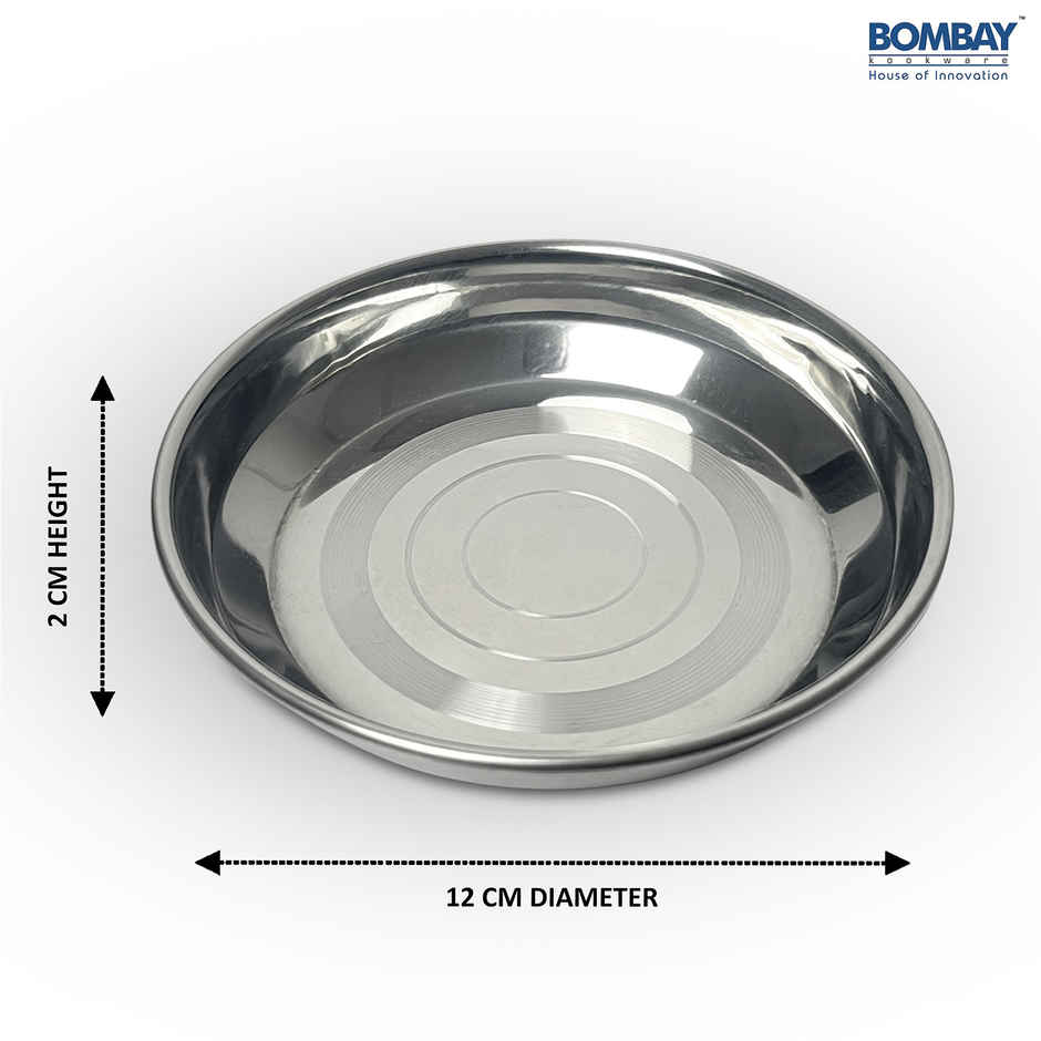 Bombay Kookware Stainless Steel Halva Plate | 12 cm