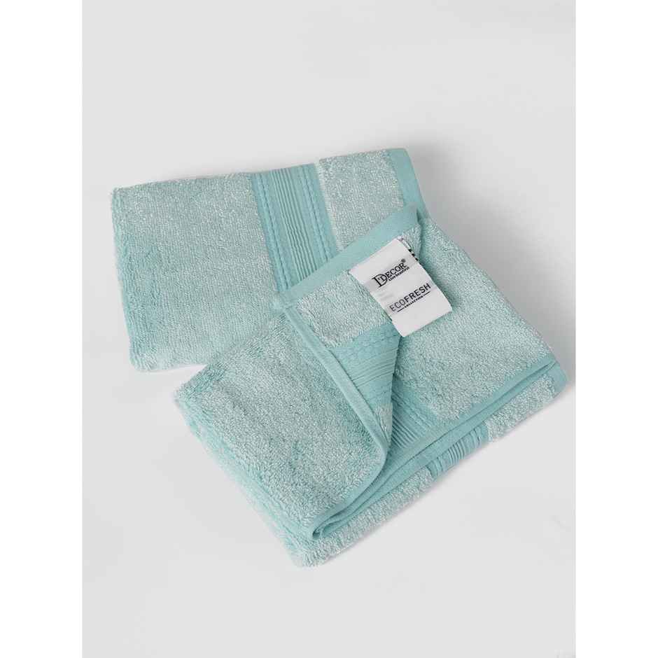 DDECOR Ecofriendly 70% Bamboo 30% Cotton Super Soft 650 GSM Solid Sustainable Hand Towel - Blue