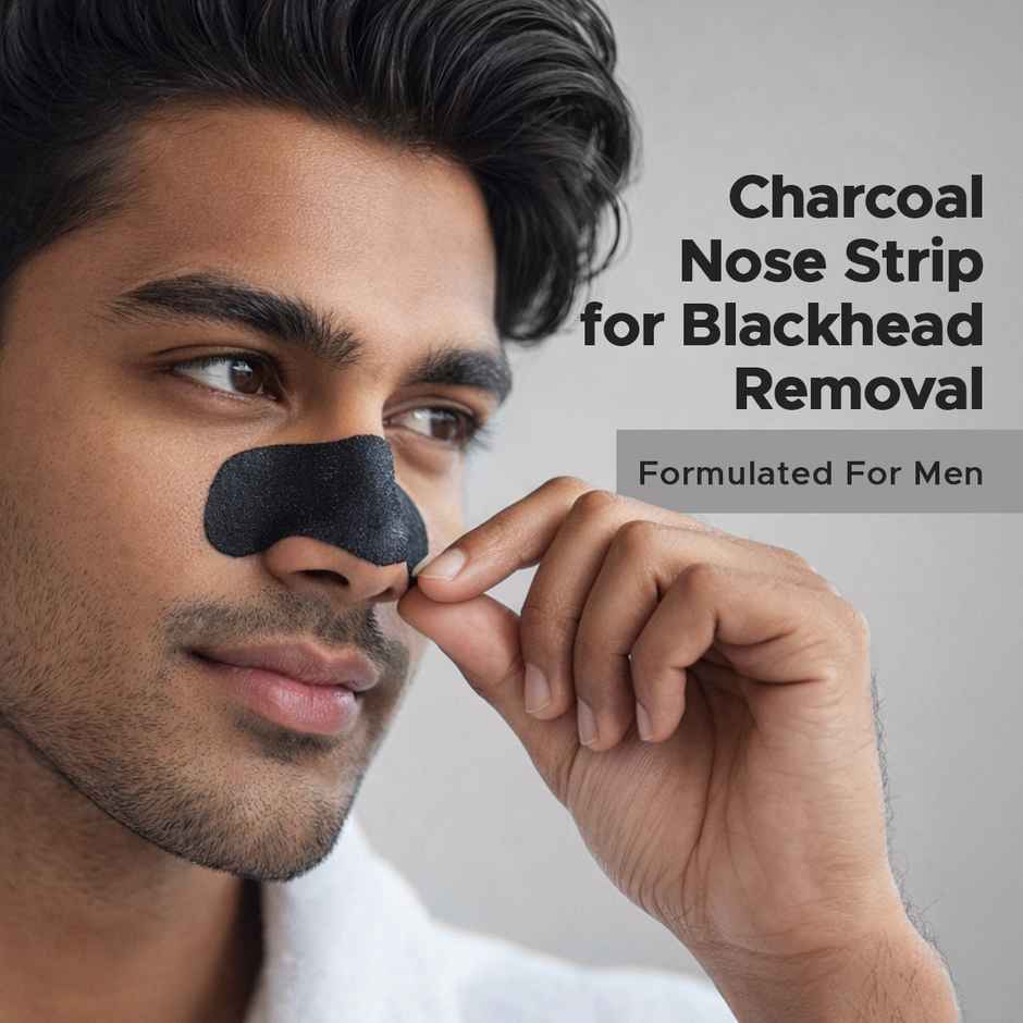 The Man Company Charcoal Nose Strips With Aloevera Extract - Whitehead & Blackhead Remover