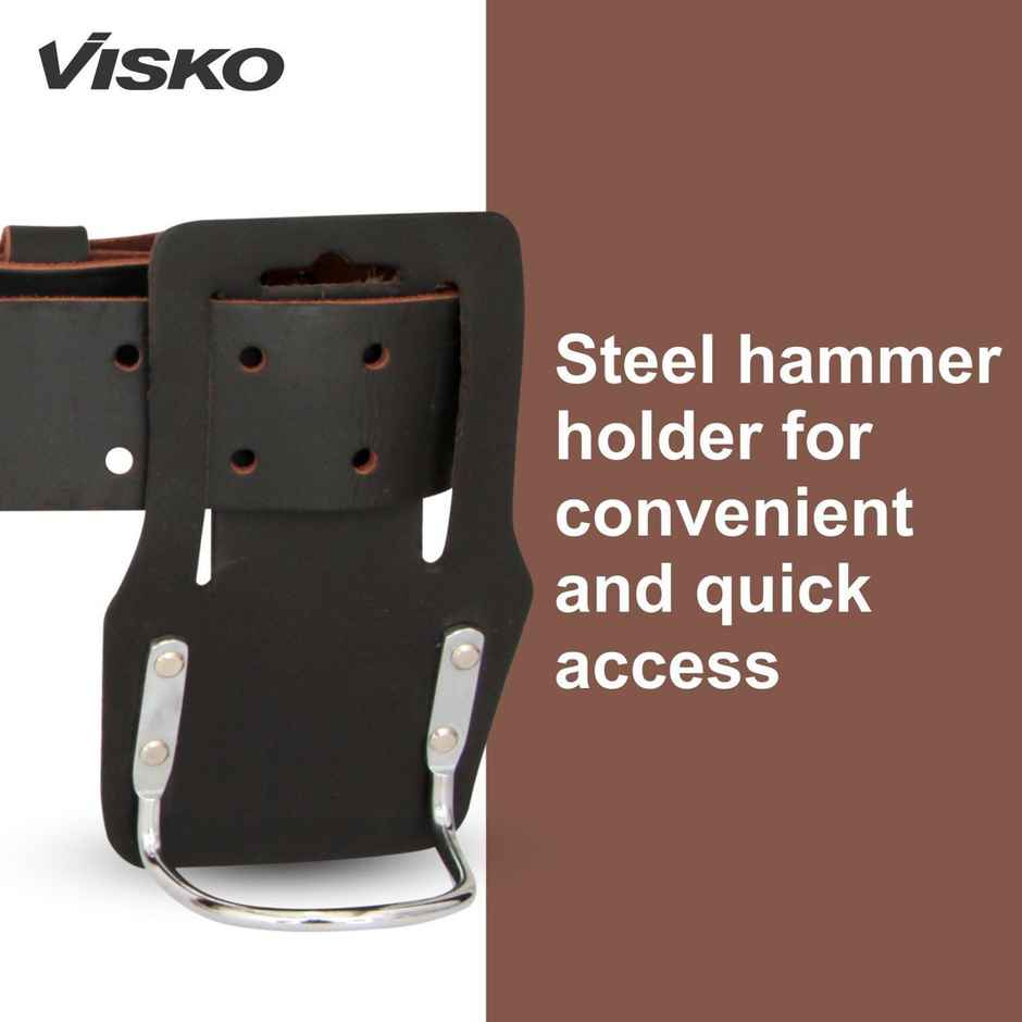 Visko Vlb 004 Leather Tool Belt With Hammer Holder Tool Belt | Black And Brown