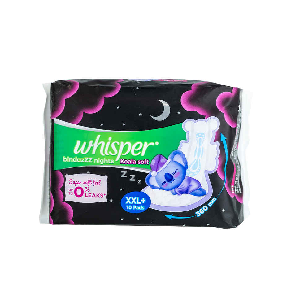 Whisper Bindazzz Nights Koala Sanitary Pads | XXL+ | 10 pcs